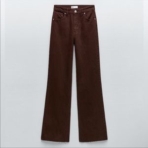 Zara wide leg brown jeans